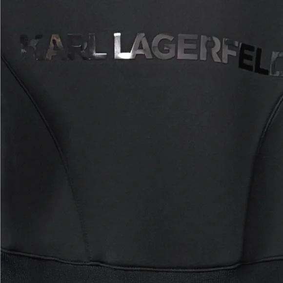 Karl Lagerfeld Kids Black Logo Neoprene Dress Belted Designer Girls Outfit - Picture 2 of 6